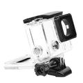 GoPro Hero 3+ and Hero 4 waterproof housing case with transparent front and black frame