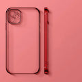 Electroplating straight edge TPU mobile phone case for iPhone 13 and 12 series in solid colour