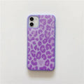 Epoxy resin phone case with leopard print and gold foil design for iPhone, pink colour