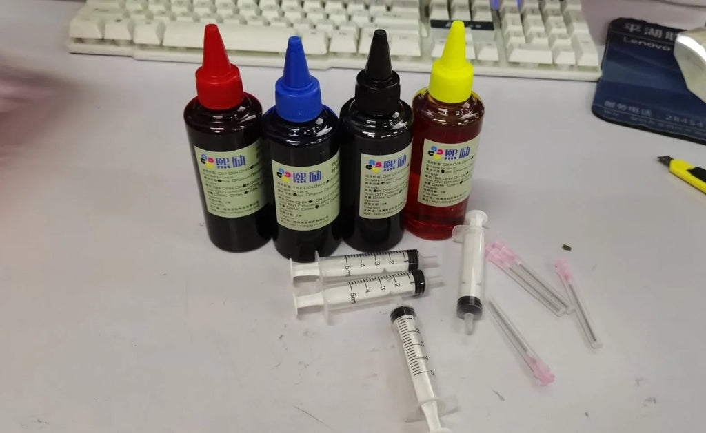 Compatible Brother LC663 LC665 LC669 refill cartridge in black, blue, red, or yellow, empty or full ink.