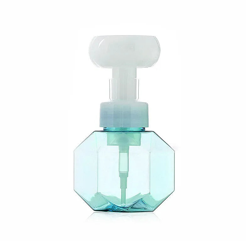Empty plastic flower foam bottle in pink, green, blue, and yellow colour options.