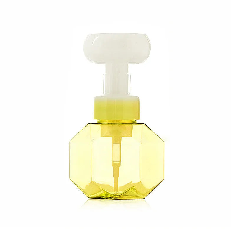 Empty plastic flower foam bottle in pink, green, blue, and yellow colour options.
