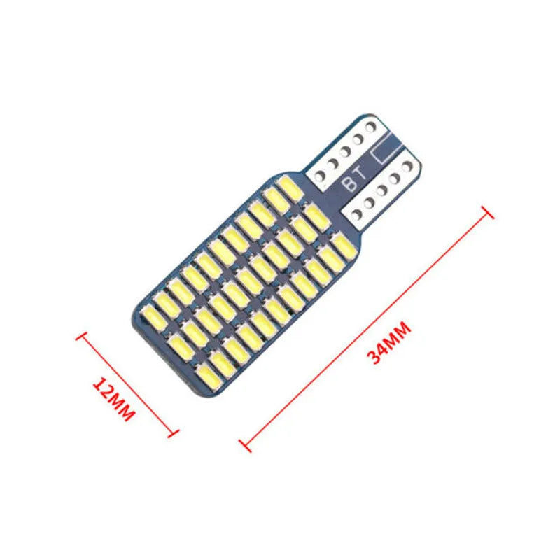 T10 3014 33 SMD LED license plate light, 12V 6.6W 240lm white, 12 x 34mm single-sided car plate lamp