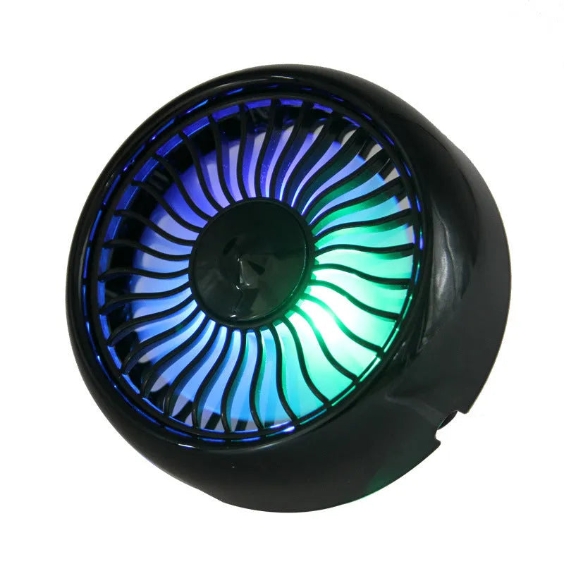 Car multi-function fan clipped onto air-conditioning vent with three-speed adjustable and lighting effect