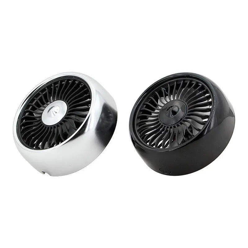 Car multi-function fan clipped onto air-conditioning vent with three-speed adjustable and lighting effect