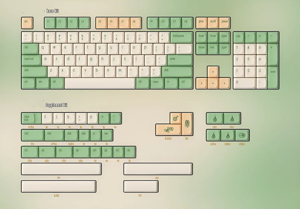 Dye sublimation customized mechanical keyboard with retro PG keycaps and wired USB connection.