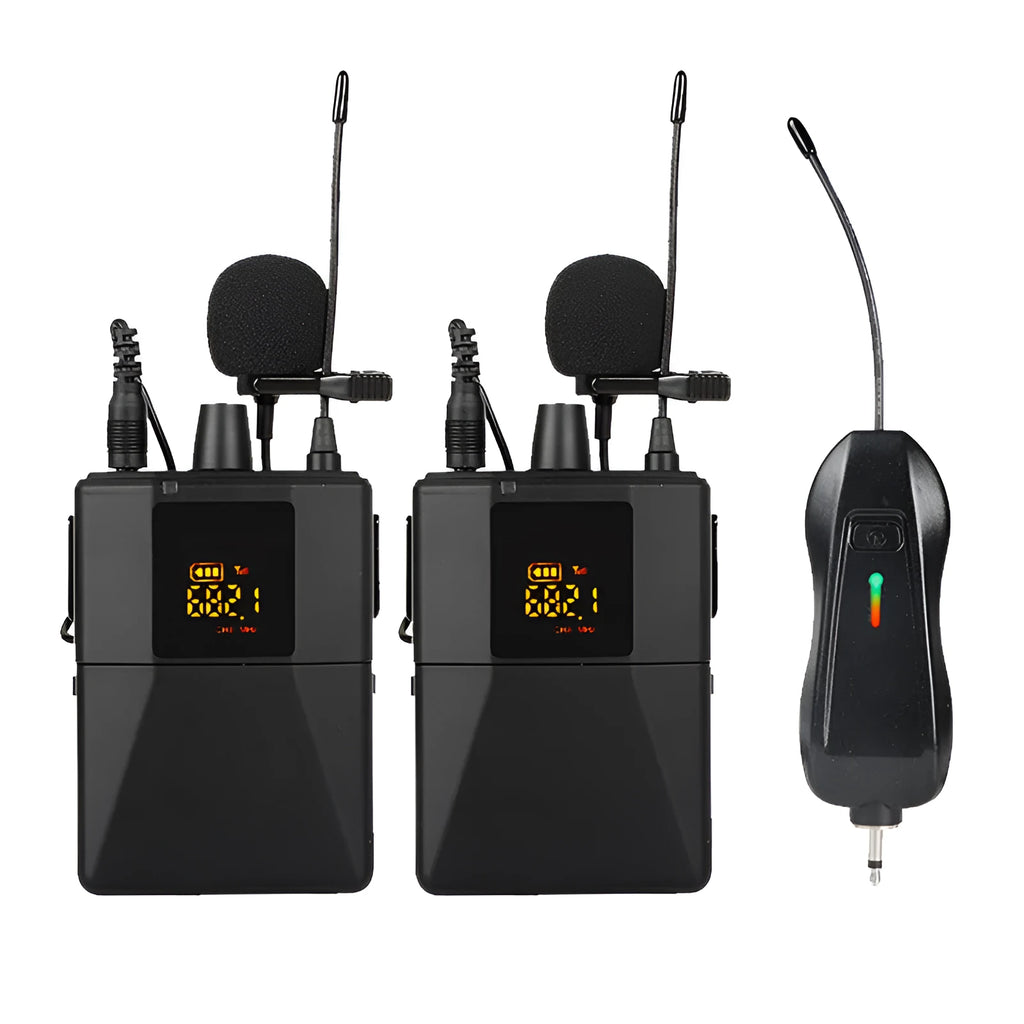 Little Bee X3 wireless lavalier microphone system in matte black with clip-on transmitter and receiver