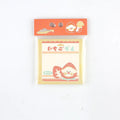 Minkys Kawaii memo pad with milk strawberry design showing 80mm square size and 100 paper sheets.