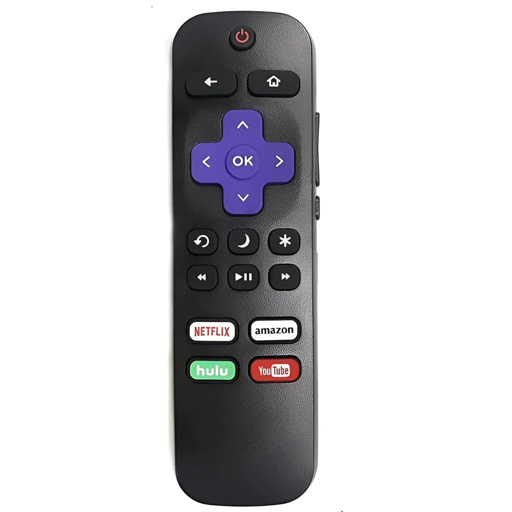 Black Roku TV replacement remote control with 8 metre range