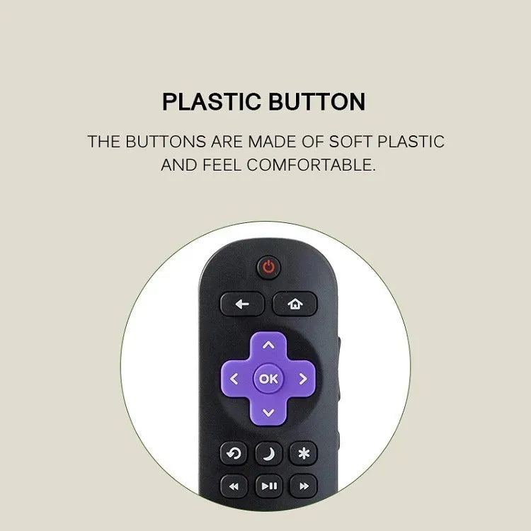 Black Roku TV replacement remote control with 8 metre range