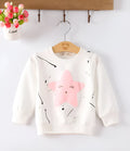 Korean-style baby girl's cartoon print autumn sweater for toddlers aged 1-3 years.