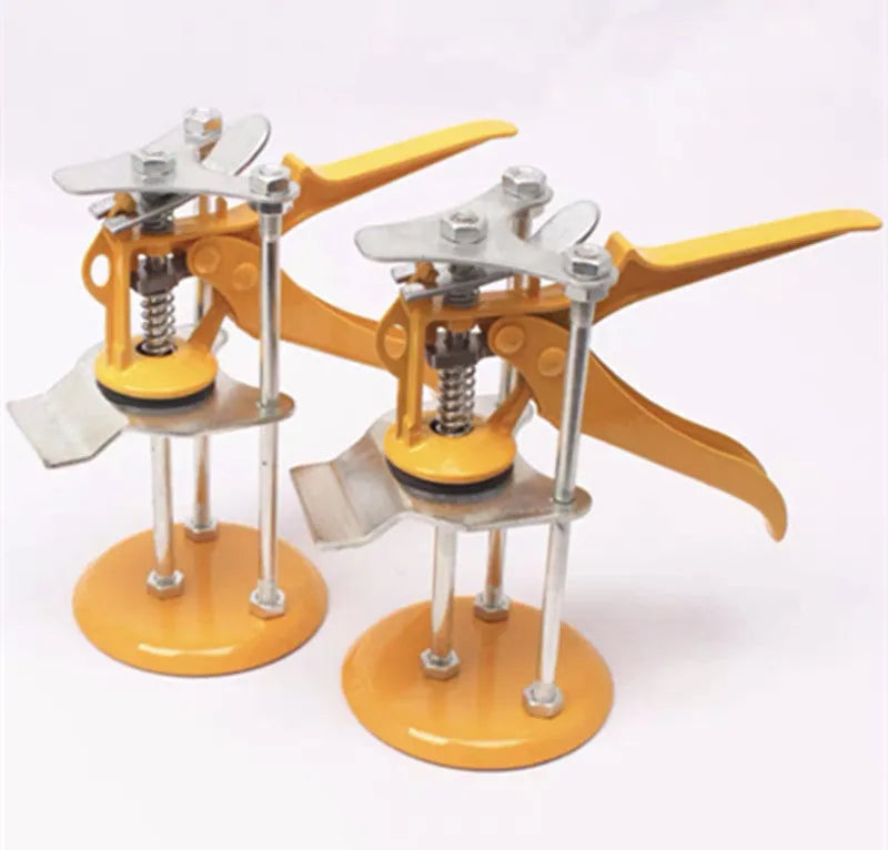 Metal tile raising positioner tool for adjusting tile height during installation