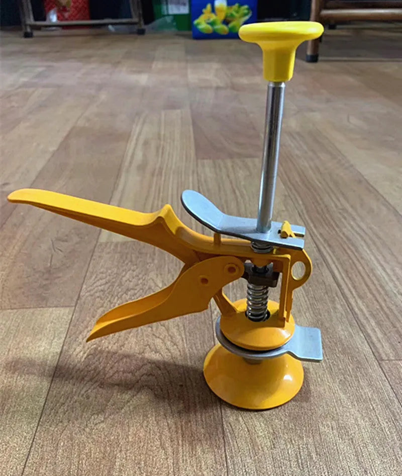 Metal tile raising positioner tool for adjusting tile height during installation