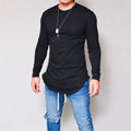 Round neck slim solid colour long sleeve youth top in black, blue, grey, white - sizes S to 3XL