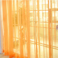 Solid tulle curtain in white, sheer fabric for living room window, 100x200cm size with rod pocket top