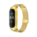 Solid metal wristband with three-bead clasp for Xiaomi Mi Band 5, 4, and 3 fitness trackers