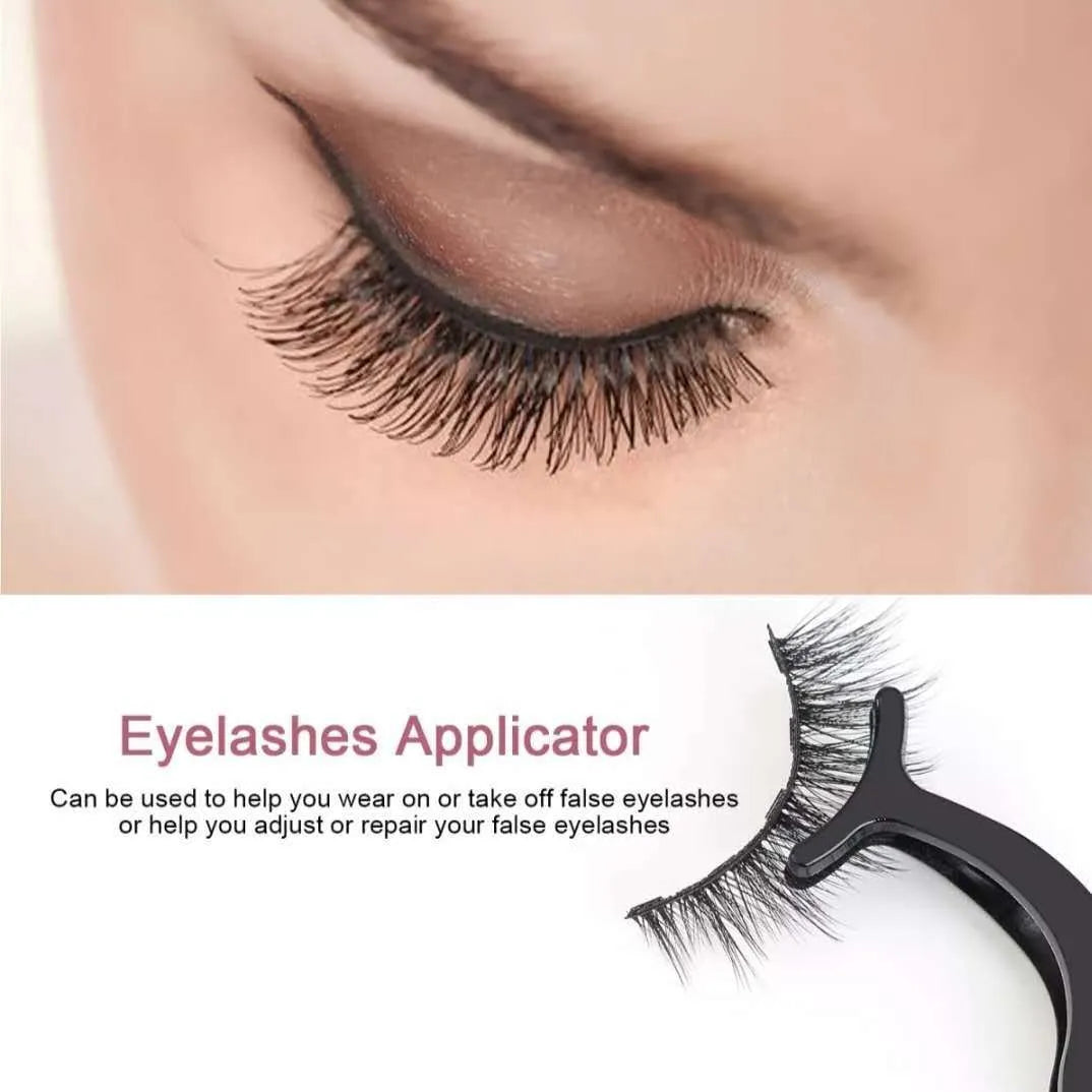 Five pairs of magnetic false eyelashes in natural, slim, thick, and European American styles with liquid eyeliner pen