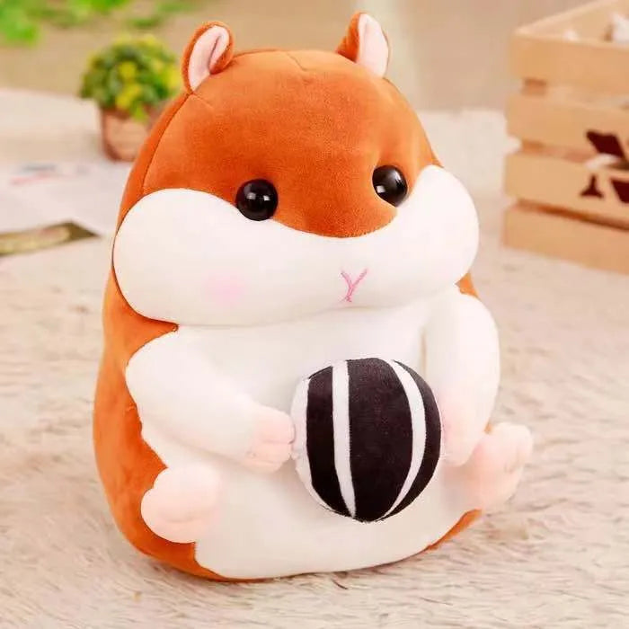 Super soft short plush hamster toy in pink with down cotton filling, 30cm size