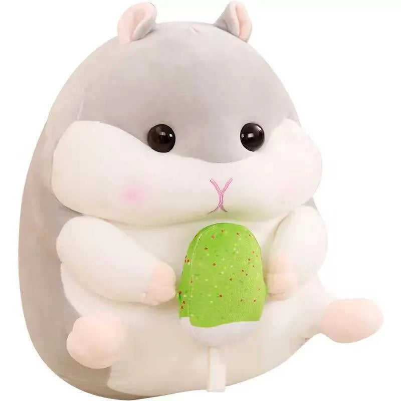 Super soft short plush hamster toy in pink with down cotton filling, 30cm size
