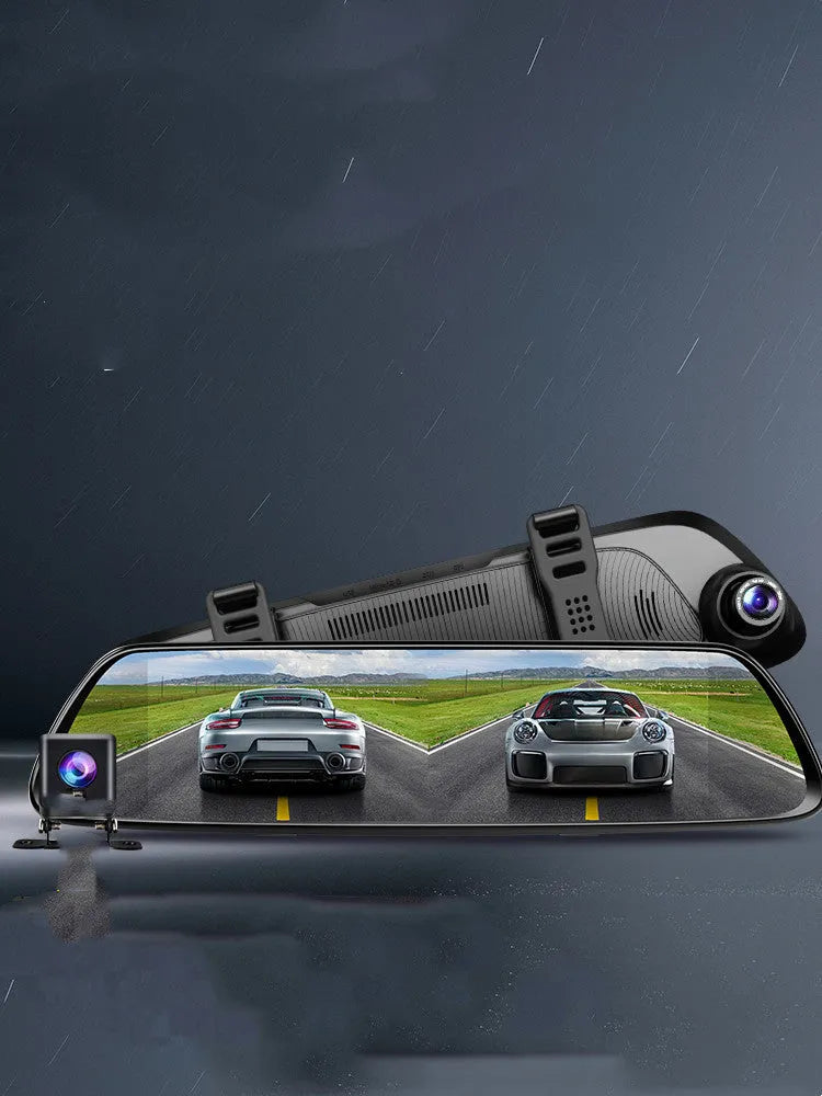 Black 360 degree driving recorder with wireless installation for vehicle security monitoring
