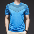 Ice silk short sleeve men's training T-shirt in white, black, green, blue – quick-dry cotton for summer running and basketball