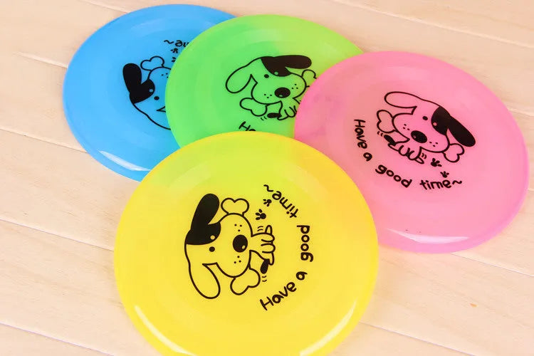 Silicone flying saucer dog toy in assorted colour, 20cm diameter disc for fetch and training