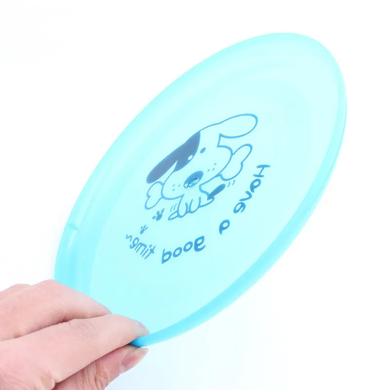 Silicone flying saucer dog toy in assorted colour, 20cm diameter disc for fetch and training