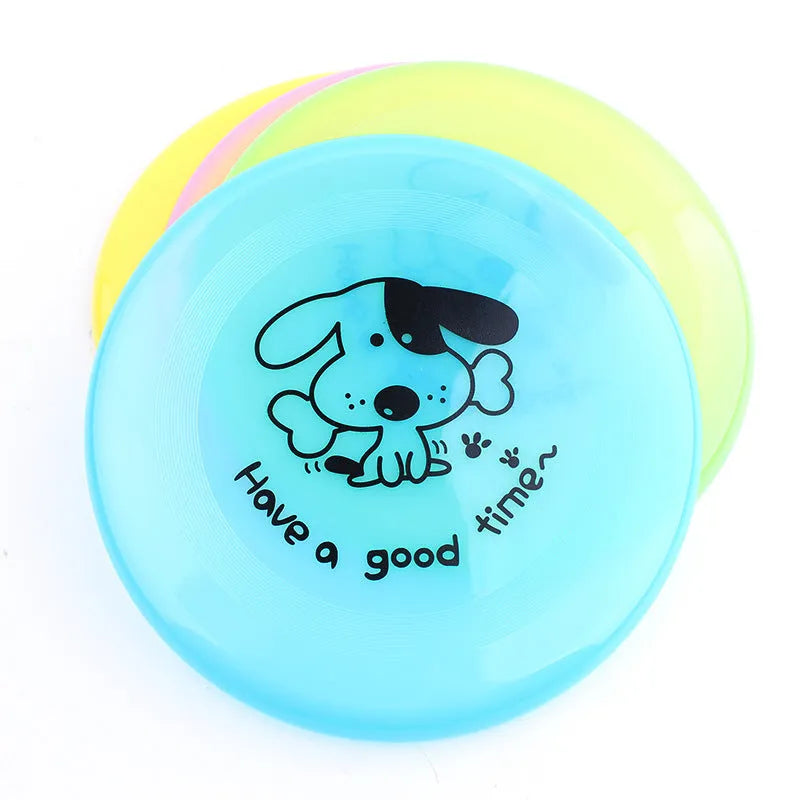 Silicone flying saucer dog toy in assorted colour, 20cm diameter disc for fetch and training