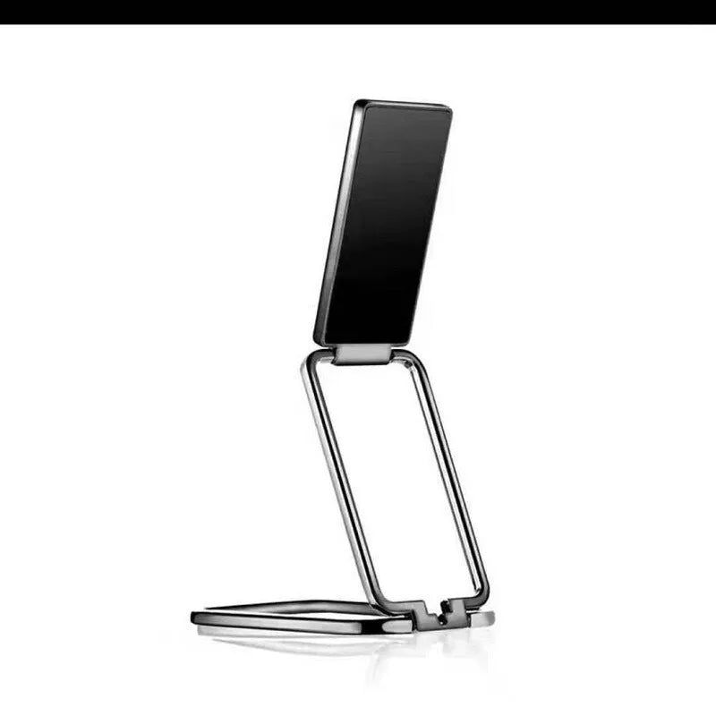 Folding ring buckle mobile phone holder for desktop, 70mm x 41mm, in gun black, rose gold or silver