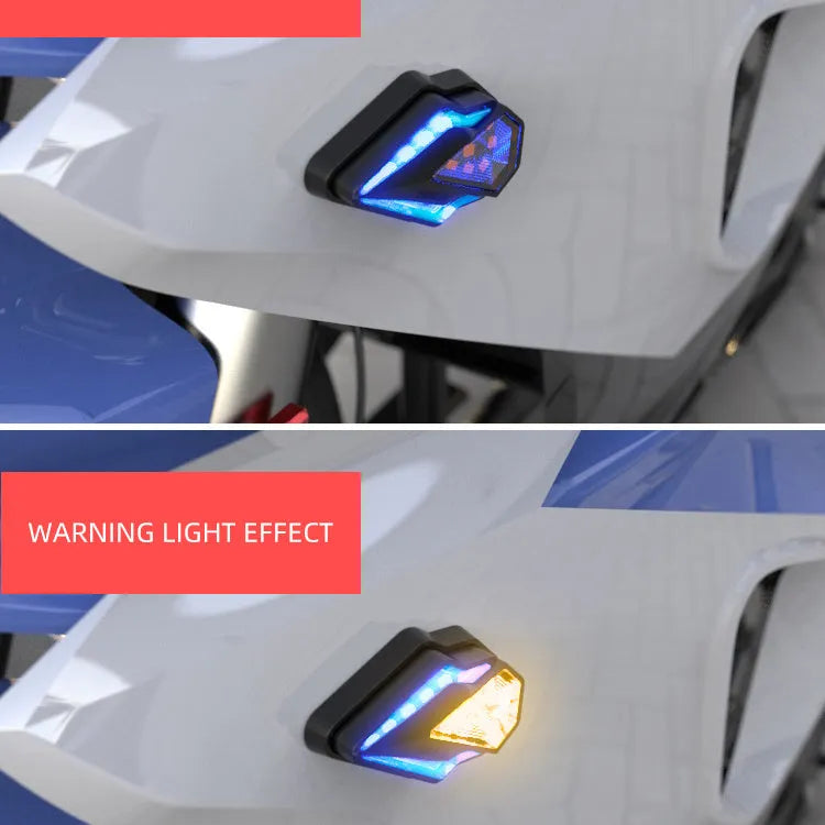 Pair of LED body lights for DC12V electric car with blue lens and IPX6 waterproof rating