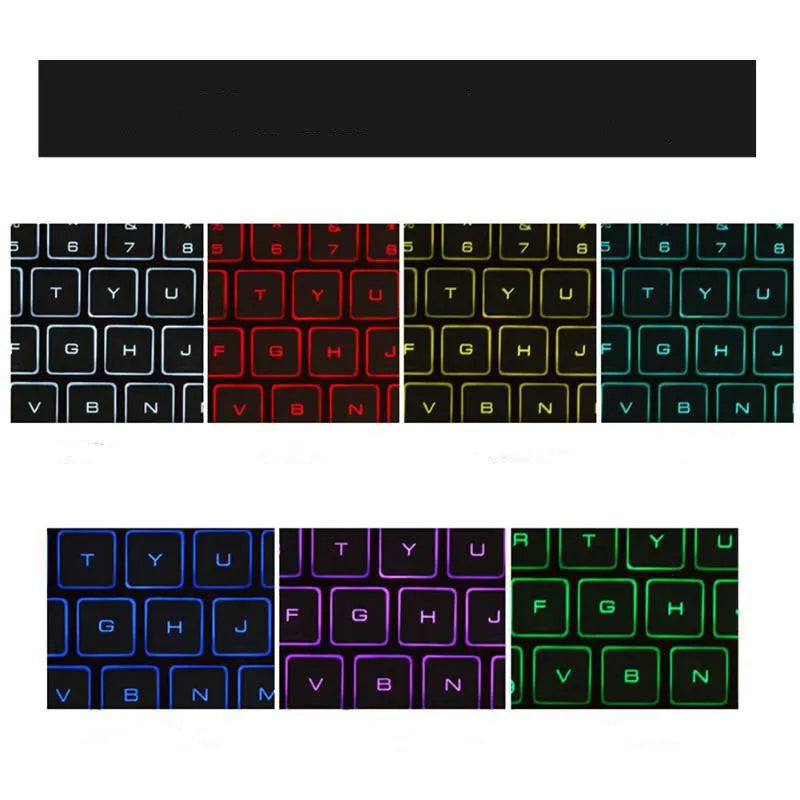 Black wireless Bluetooth 3.0 keyboard with QI charging pad, 7 backlight colours, slim aluminium design, 550mAh battery