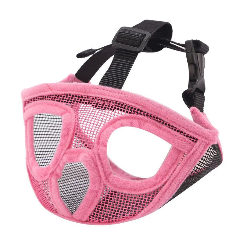 Hoopet breathable mesh dog muzzle for flat short snout dogs, adjustable with multiple colour options