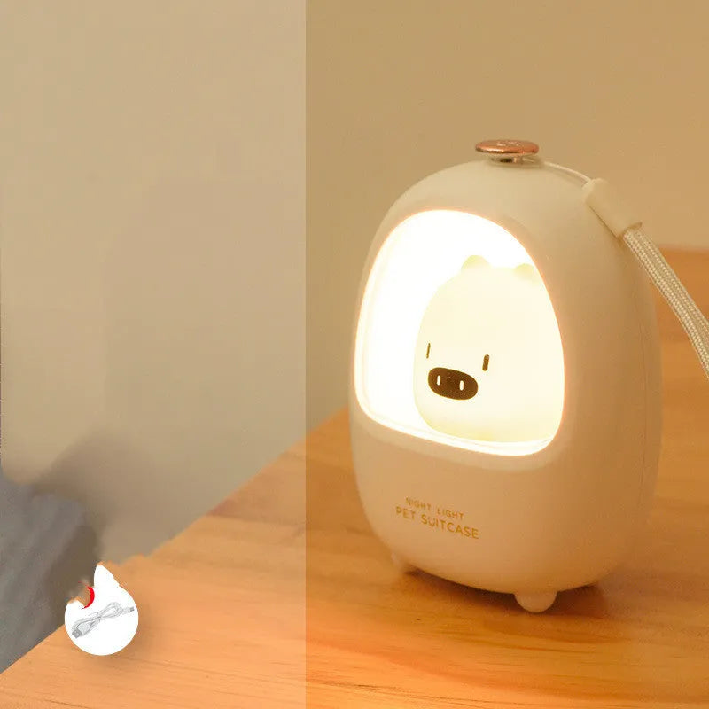 Cartoon pig or cat design night light with touch switch and LED illumination