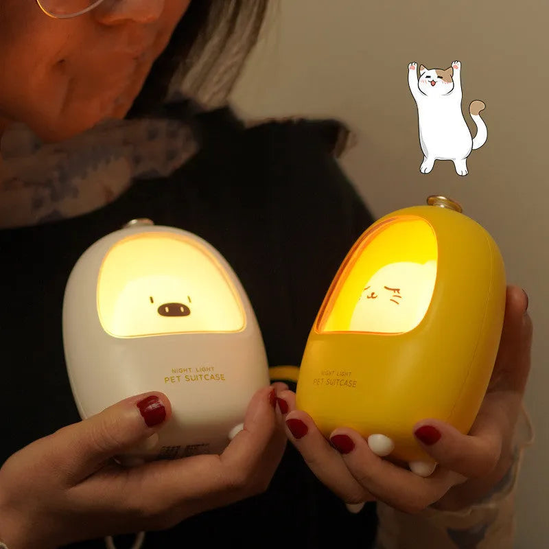 Cartoon pig or cat design night light with touch switch and LED illumination