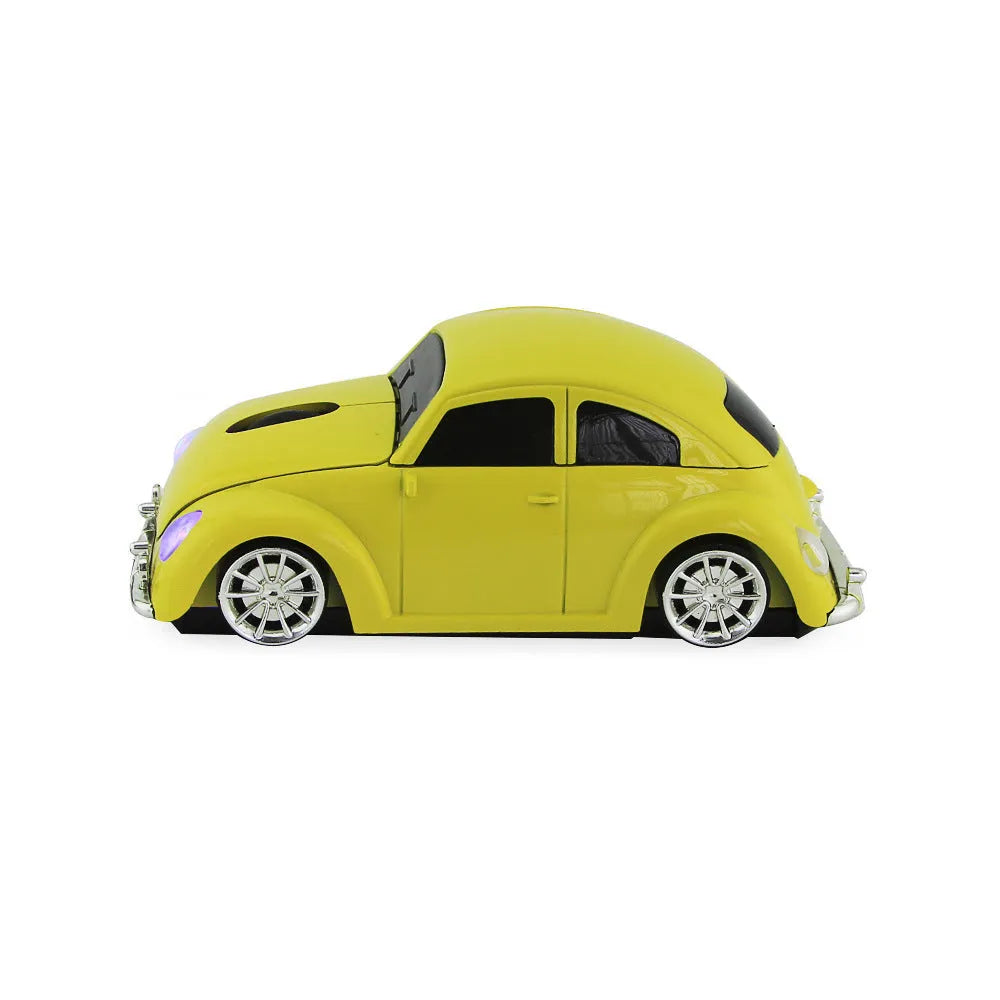 2.4g wireless optical mouse with beetle-shaped ergonomic design in black colour