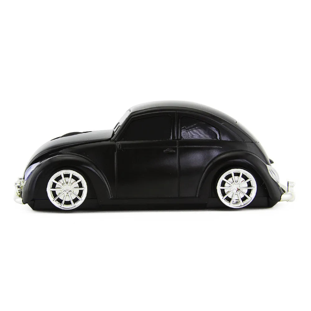 2.4g wireless optical mouse with beetle-shaped ergonomic design in black colour