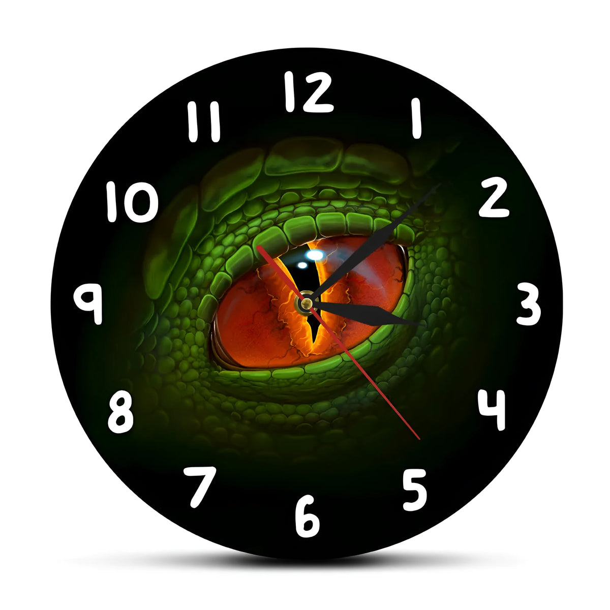 Acrylic retro round wall clock in black with pointer and number display for living room decoration