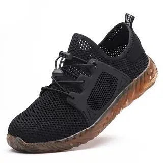 Lightweight insulated safety shoes with steel toe, anti-puncture build, low-cut flying mesh upper, and 6kV protection.