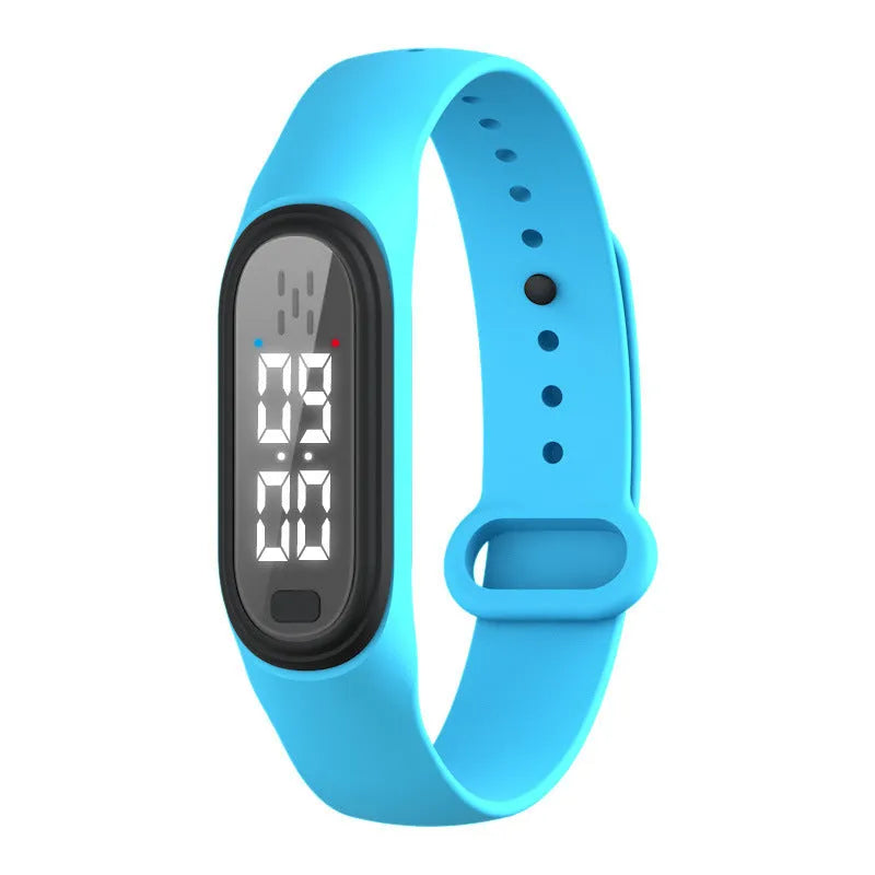 Ultrasonic electronic mosquito repellent bracelet in black, white, blue, and pink colour options