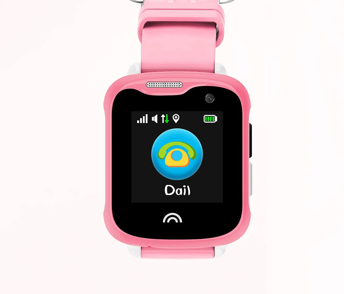 Children's waterproof smartwatch with colour touch screen on a silicone strap.