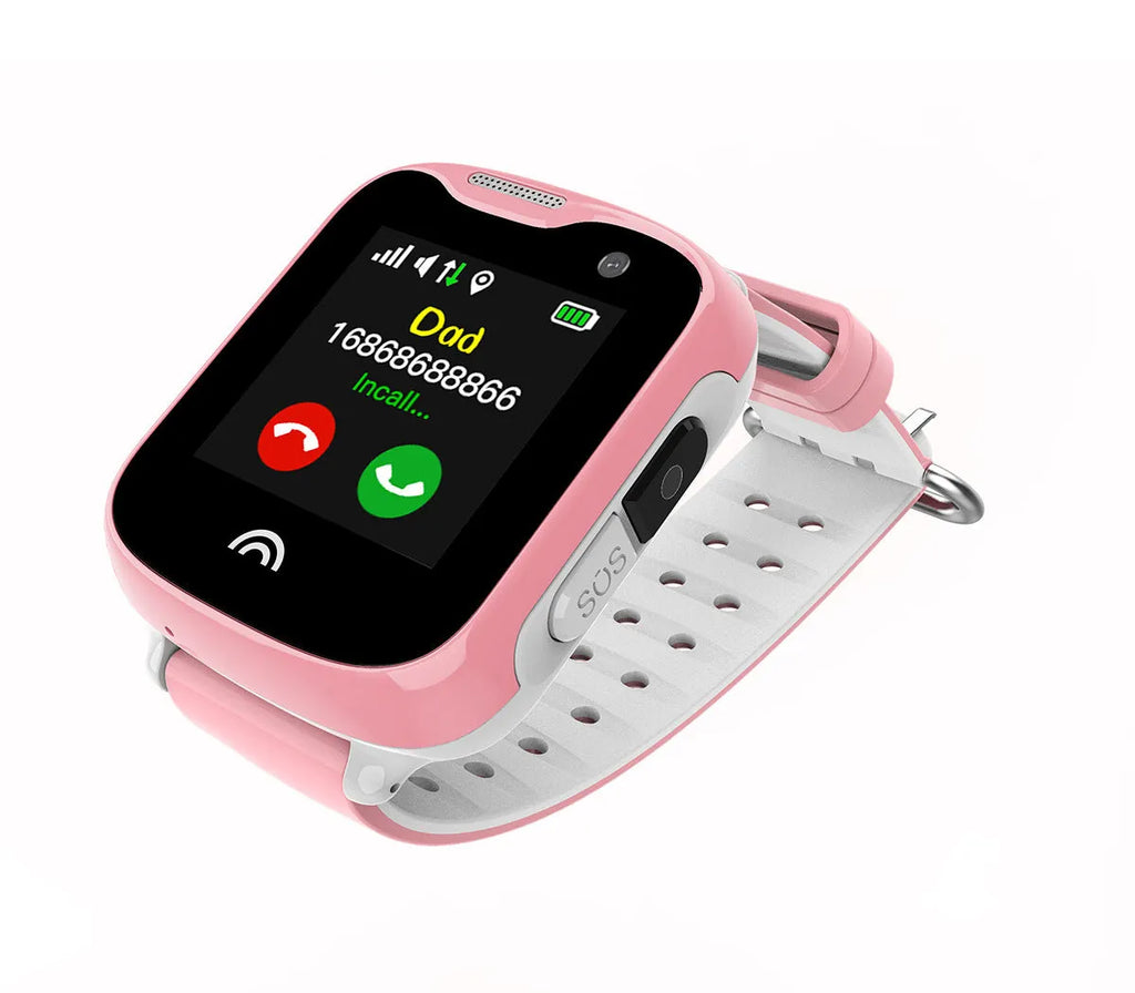 Children's waterproof smartwatch with colour touch screen on a silicone strap.