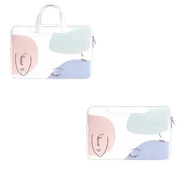 Blue waterproof laptop bag for 15.6 inch devices with soft handle and zipper closure