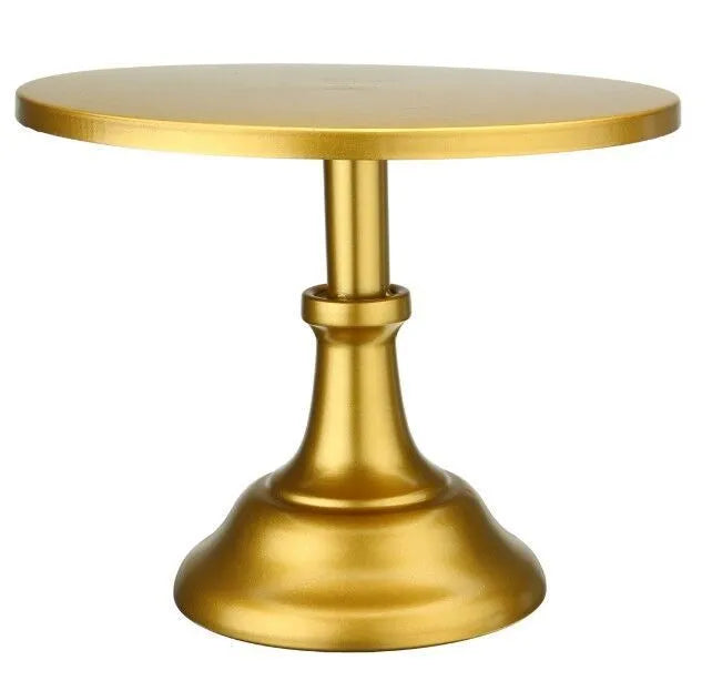 Three-tier dessert table tray with short, medium, and high 25cm diameter sections in gold colour