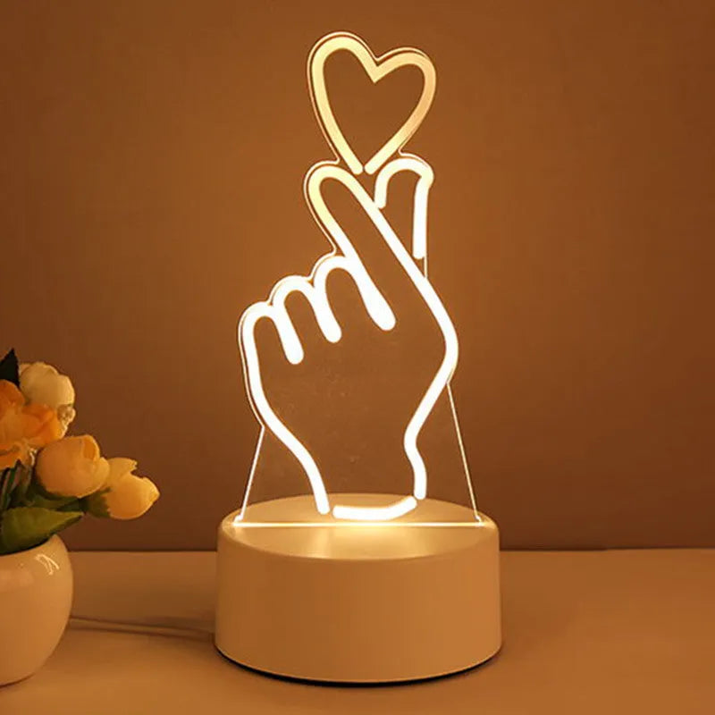 3D acrylic USB night light with unicorn illusion projection in warm white