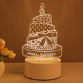 3D acrylic USB night light with unicorn illusion projection in warm white