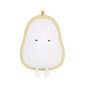 Silicone pear-shaped night lamp in warm yellow colour with compact dimensions