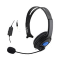Black PS4 wired gaming headset with 3.5mm plug and head-mounted over-ear design
