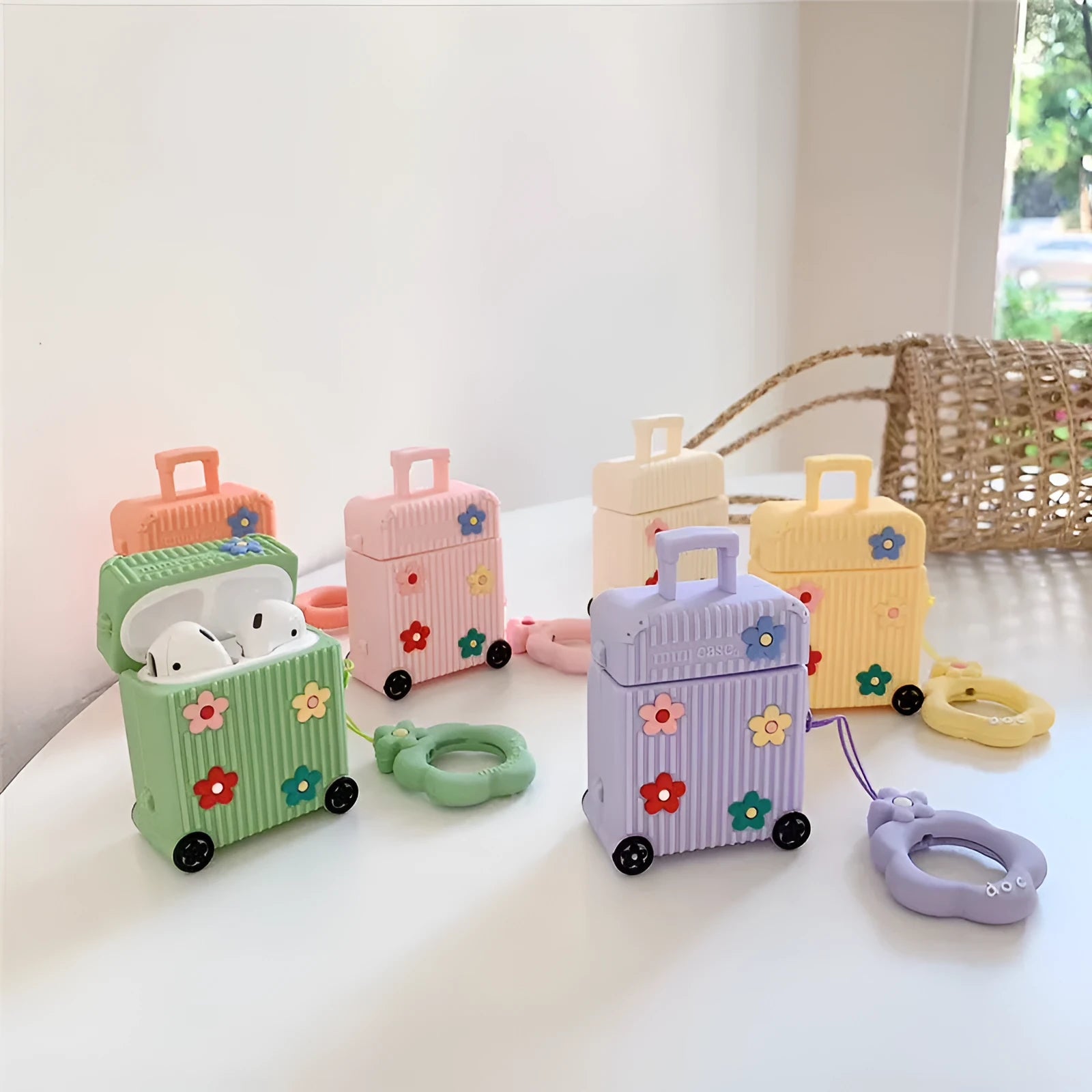 Silicone flip cover for Apple AirPods charging case in six colour options