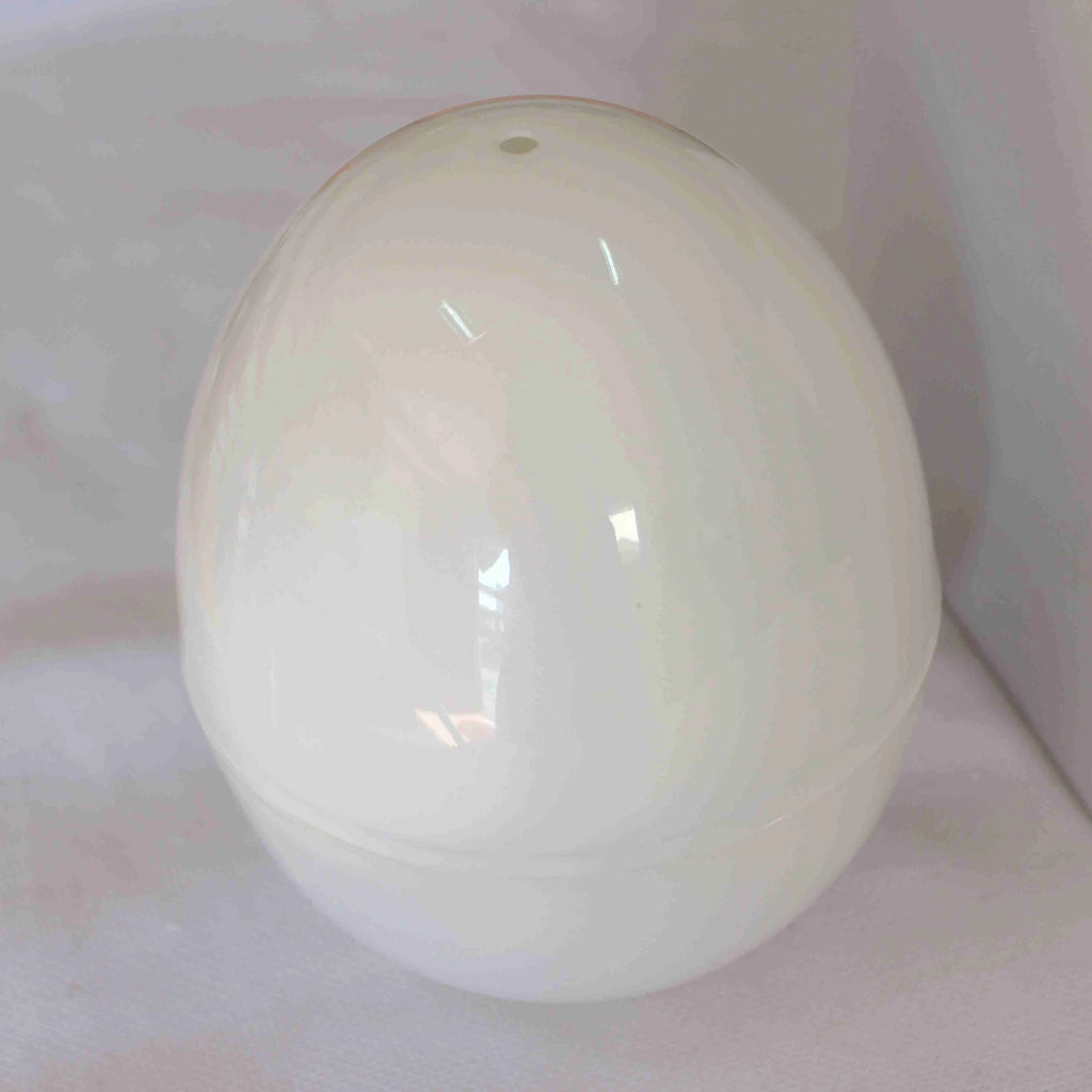 White microwave egg steamer boiler cooker with capacity for four eggs