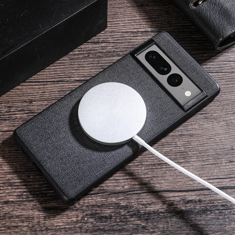 Google Pixel magnetic PC phone case in black showing device coverage and slim profile